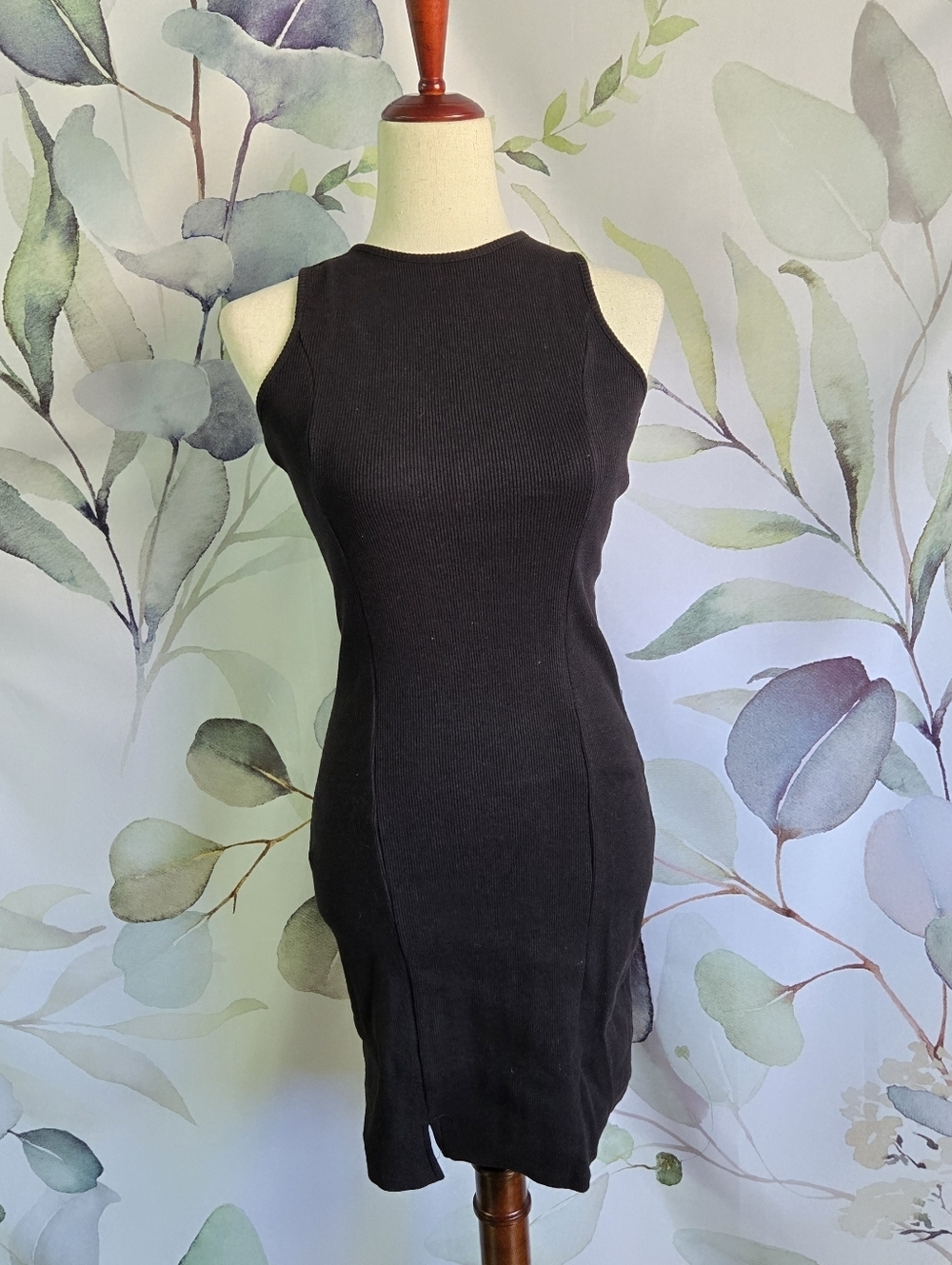 TRENDYOL | Structured Mini Dress w/ Split in Dark Brown sz S